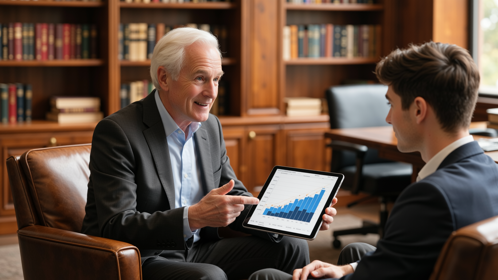 International business professionals in a consulting meeting